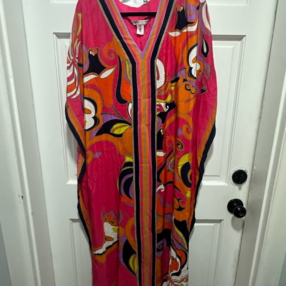 Trina Turk 100% Silk Womens Multi Theodora Caftan Maxi Dress Size XS/S $395 NWOT - Picture 2 of 5